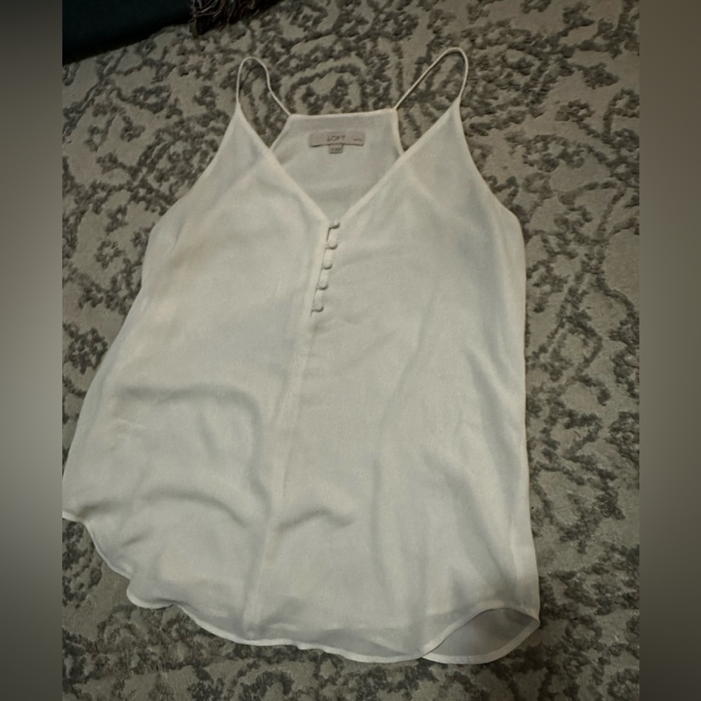 LOFT Cream Button-Front Camisole